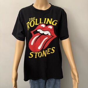 The Rolling Stones Black Band Graphic T Shirt Size Large.